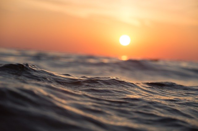 Ocean waves at sunrise